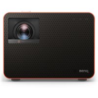 Black BenQ X3100i projector with red trim, large lens on left, perforated front panel, and BenQ logo on bottom right.