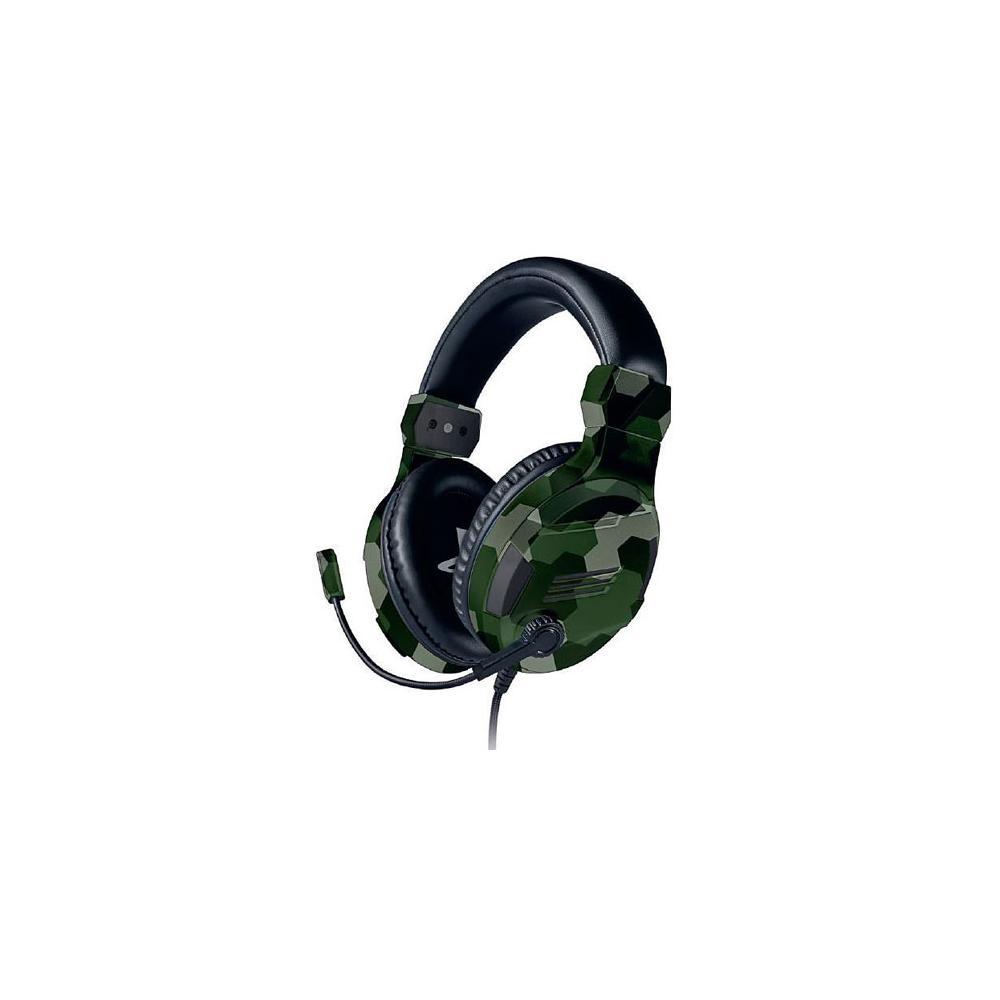 Camo Sony Official Headset V3 features a green and black camouflage design, padded ear cups, adjustable headband, and a flexible microphone for PlayStation 4 gaming.