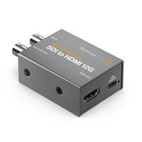 Blackmagic Design CONVBDC/SDI/HDMI12G video signal converter in a compact gray metal casing with SDI and HDMI ports, featuring a USB connection for power.