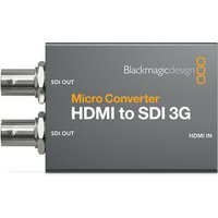Blackmagic Design HDMI to SDI 3G Micro Converter, gray with dual SDI outputs and HDMI input.