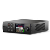 Blackmagic Design Web Presenter HD features a sleek black metal casing, a front display screen indicating "ON AIR," and multiple control buttons for video capturing.
