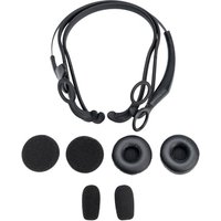 Black BlueParrott 204160 headset accessory with ear cushions and microphone covers, designed for comfort and durability.