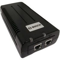 Black Bosch NPD-9501A security camera accessory with dual Ethernet ports and ribbed design.