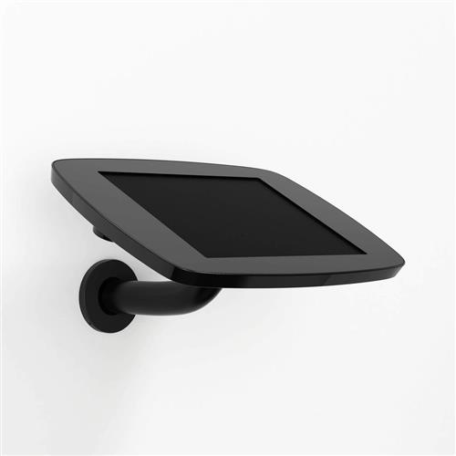 Black Bouncepad Branch mount for Samsung Galaxy Tab A8 (2021) features a sleek, exposed design with a square tablet holder and a curved arm for wall attachment.