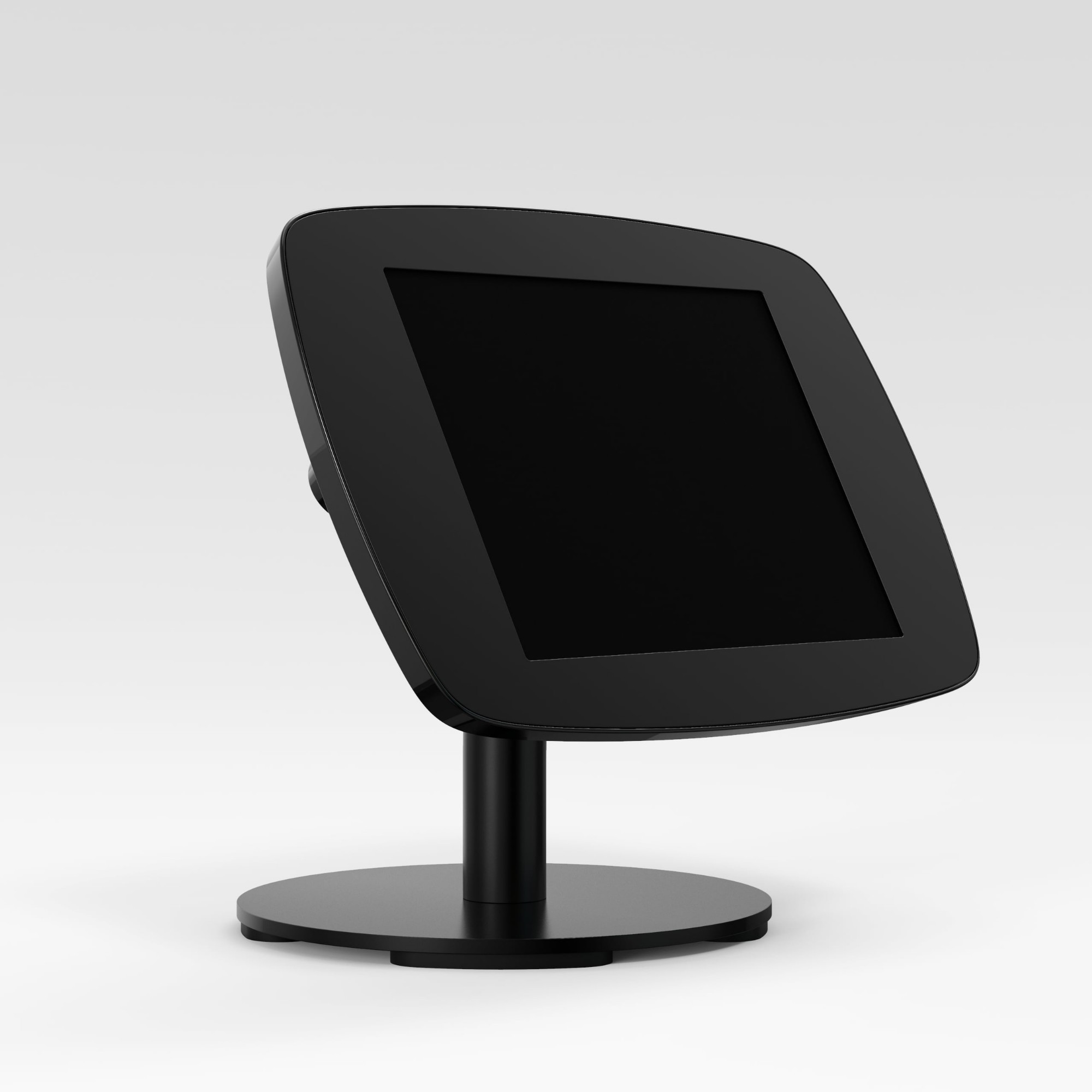 Black Bouncepad Counter 60 stand for Apple iPad 7th Gen 10.2 (2019) features a sleek design with a sturdy base and an angled display for easy viewing.