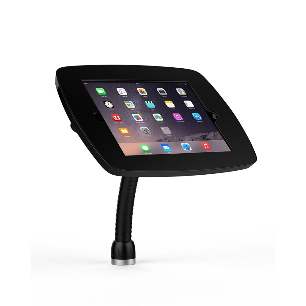 White Bouncepad Flex stand for Samsung Galaxy Tab A6 10.1, featuring a flexible neck and a secure tablet holder, designed for versatile positioning and stability.