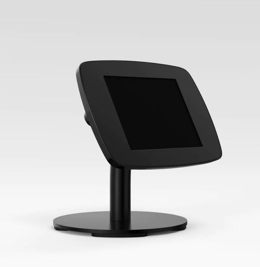 Black Bouncepad Original Counter 60 with a sleek design, featuring an exposed front camera and home button, mounted on a sturdy circular base.