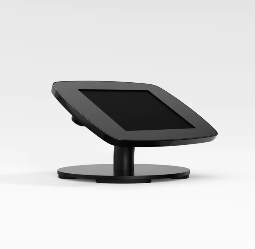 Black Bouncepad Original Counter with an exposed front camera and home button, featuring a sleek design and a sturdy circular base for stability.