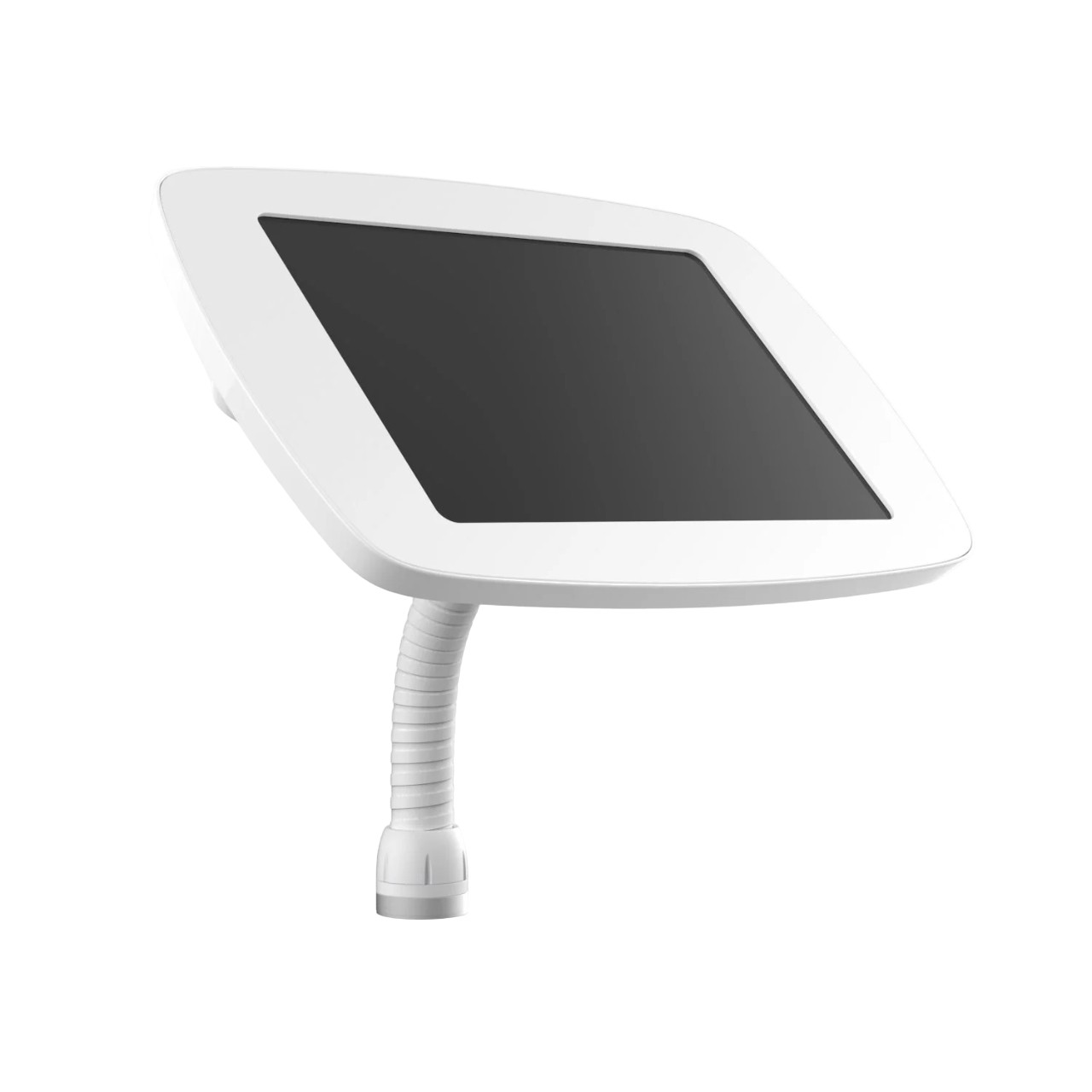 White Bouncepad Original Flex with a flexible neck, designed to cover the front camera and home button, featuring a sleek, modern design and a matte finish.