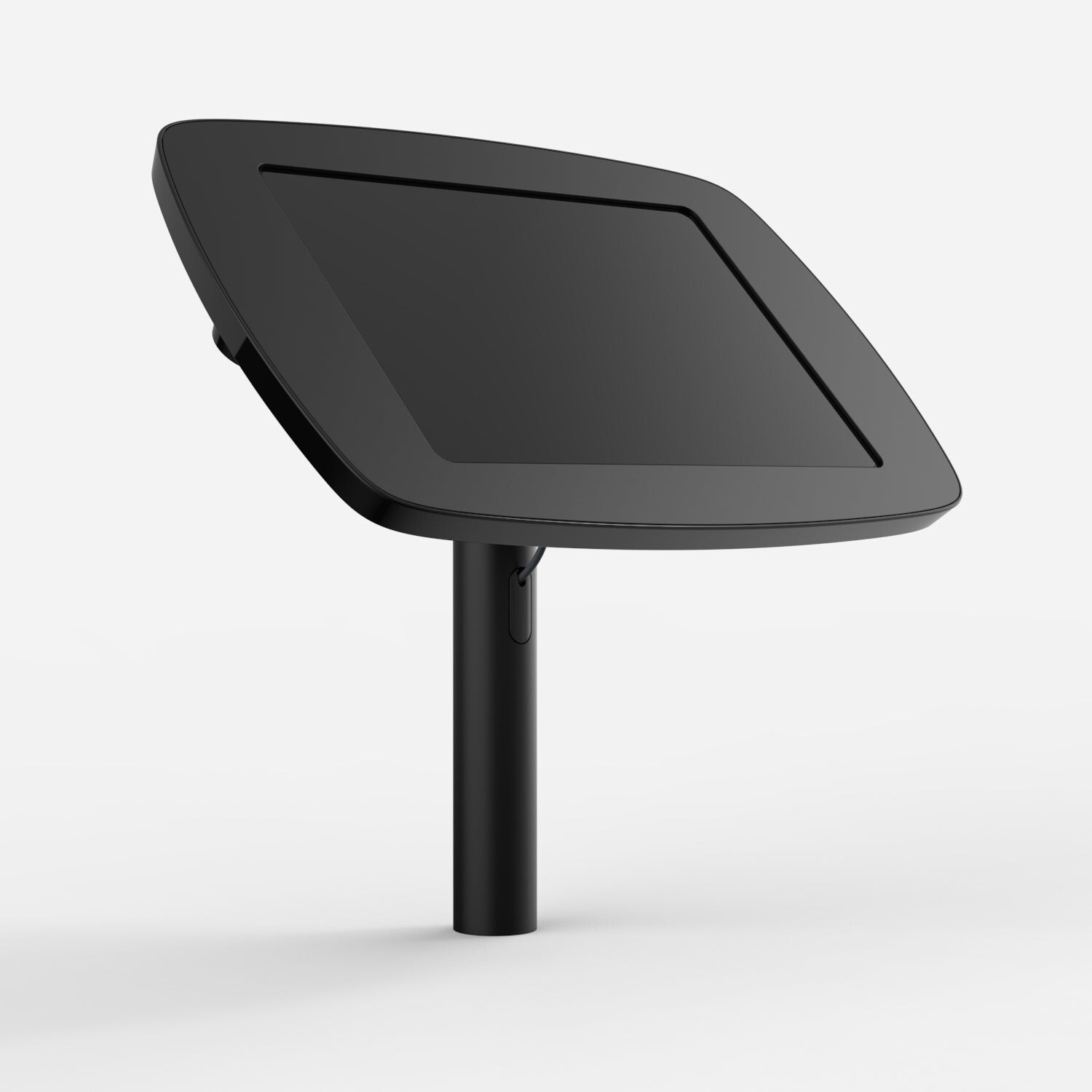 Black Bouncepad Original Twist stand for Apple iPad Air 4th and 5th Gen, featuring a sleek, angled design with a sturdy pole for secure tablet display.