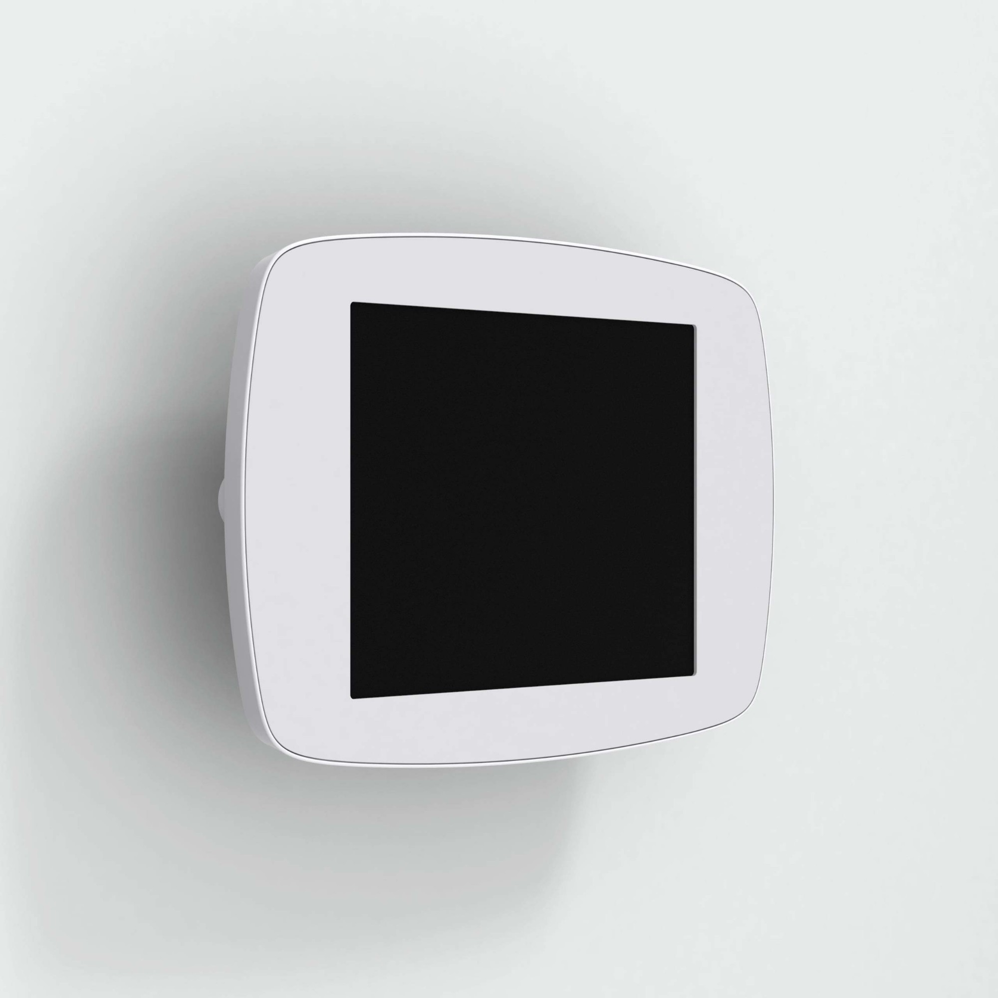 White Bouncepad VESA mount for Microsoft Surface Go 2, featuring a covered front and a sleek, minimalist design suitable for wall installation.