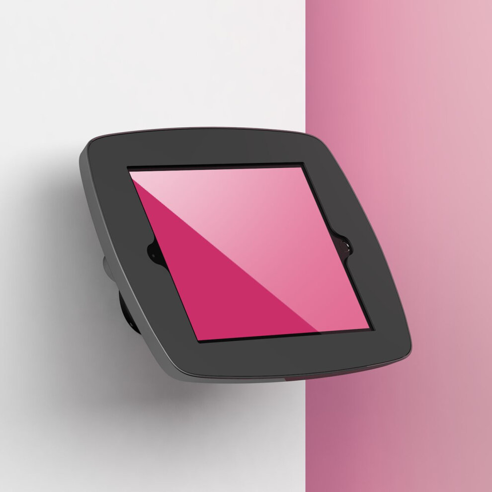 Black Bouncepad Wallmount designed for Samsung Galaxy Tab S2 9.7, featuring a sleek, modern design with a glossy screen and a secure mounting option for wall installation.