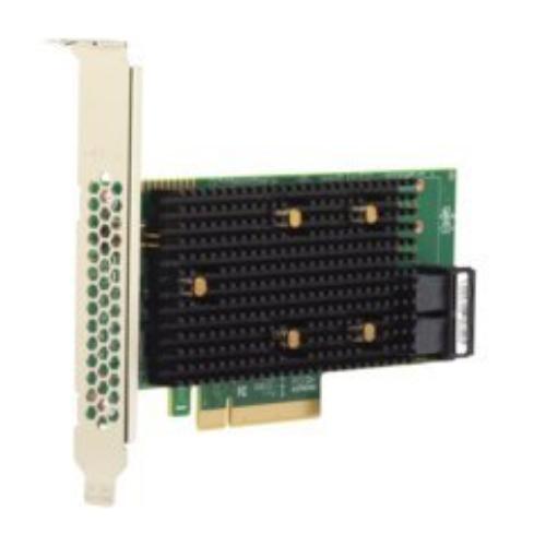 Broadcom MegaRAID 9440-8i RAID controller with a green and black circuit board, featuring a PCI Express X8 connector and multiple ports for data connections.