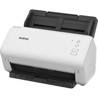 White Brother ADS-4100 desktop document scanner with black paper tray and control buttons on top.