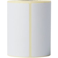 White Brother self-adhesive printer label roll with rectangular labels and yellow backing.