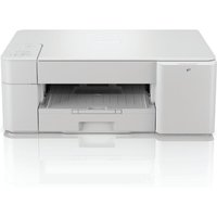 White Brother DCP-J1200WERE1 multifunction inkjet printer with front paper tray and control panel on top left.