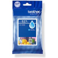 Blue Brother LC527C cyan ink cartridge packaging with droplet icon and colorful print examples.