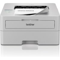 White Brother HL-L2865DW laser printer with paper tray, Wi-Fi indicator, and front-loading design.