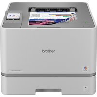 White Brother HL-L8570CDW laser printer with touchscreen, paper tray, and Wi-Fi capability.