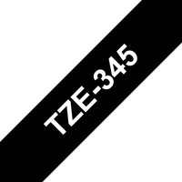Black Brother Laminated Tape 18mm with white text "TZE-345" diagonally across.
