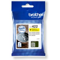 Brother LC-422Y yellow ink cartridge in blue packaging, compatible with MFC-J 5340, yields 550 pages.