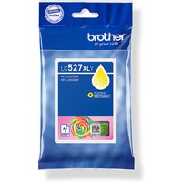 Brother LC-527XLY yellow ink cartridge in blue packaging, high-capacity, 2K pages, ISO/IEC certified.