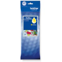 Brother LC-528XLY yellow ink cartridge in blue packaging, ultra high-capacity, 10K pages yield, with yellow droplet icon.