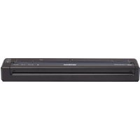 Black Brother PJ862 mobile printer with sleek design, featuring wired and wireless connectivity, compact and portable.