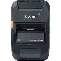 Black Brother RJ3250WBL label printer with orange button, compact design, and front-loading paper slot.
