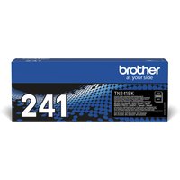 Brother TN-241BK toner cartridge in blue and black box with white text and pixelated design.
