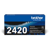 Brother TN-2420 black toner cartridge box, blue and black design with large white "2420" text.