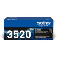Brother TN-3520 toner cartridge, black, in blue box with large white "3520" text and Brother logo.