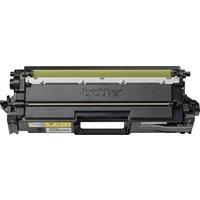 Black Brother TN-821XXLY yellow toner cartridge with handle and yellow label, high-capacity for 12K pages.