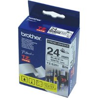 Brother TZ-S251 DirectLabel tape, black on white, 24mm, extra strong adhesive, blue box packaging.
