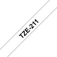 Brother TZe-211 label-making tape, black text on white background, diagonal orientation.