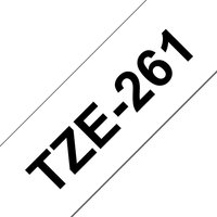 Brother TZE-261 label tape, black text on white background, angled view showing "TZE-261" text.