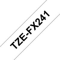 Brother TZE-FX241 label tape, black text on white background, diagonal text orientation.