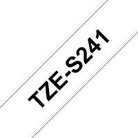 Brother TZE-S241 label-making tape, black text on white background, diagonal text orientation.