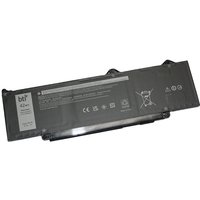Black BTI 42Wh 3-cell battery for Dell Latitude, rectangular with labels and safety icons on the surface.
