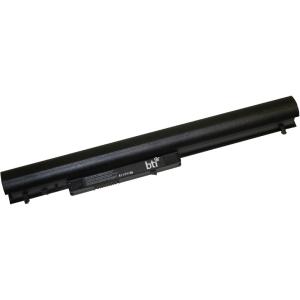 Black replacement notebook battery for HP 14-Y and 15-F series, featuring a rectangular shape with a label indicating compatibility and brand BTI.