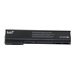 Black battery for HP Probook 640, model 640 G0 and 640 G1, featuring a sleek design with a textured finish and labeled specifications for compatibility.