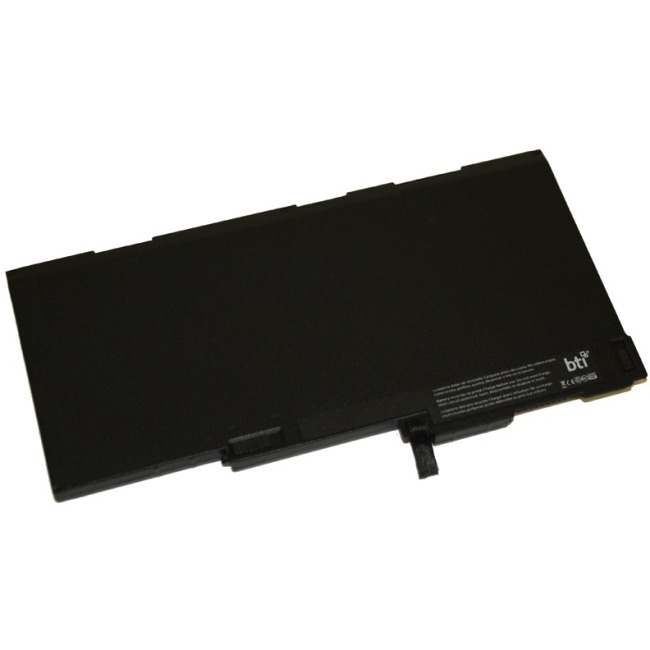 Black replacement notebook battery for HP Elitebook 740 G2, 745 G2, and 750 G2, featuring a slim design with a connector on one end and branding from BTI.