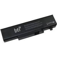 Black BTI 6-cell battery for Lenovo Ideapad Y450, rectangular with white logo and text on the surface.