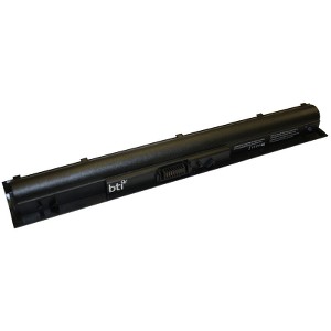 Black replacement notebook battery by BTI, designed for HP Pavilion models 14-Ab, 15-Ab, 15-Ag, and 17-G, featuring a slim, elongated design with connectors on one end.