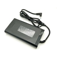 Black BTI 200W AC adapter with 4.5mm x 3.0mm connector and UK power cable for HP laptops.