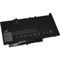 Black BTI 21X15 42Wh 3-cell battery for DELL Latitude E7470 with white text and certification symbols.