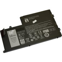 Black BTI 58Wh 4-cell battery for DELL Inspiron with printed specifications and certification symbols.