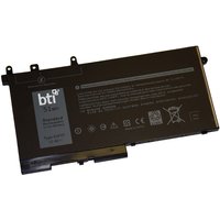 Black BTI 3-cell 48Wh laptop battery for Dell Latitude, rectangular with printed specifications and connector slots