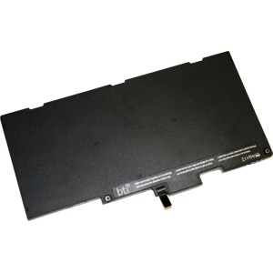 Black replacement LiPo battery for HP EliteBook 745 G3 and 755 G3, featuring a sleek design with a connector tab and BTI branding on the surface.