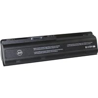 Black BTI 9-cell laptop battery for HP Presario, featuring model number and safety information on the casing.
